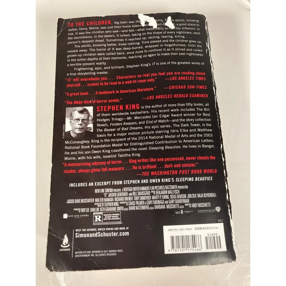 Stephen King IT Paperback Novel Movie Tie-In‎ Edition Pennywise Horror 2017